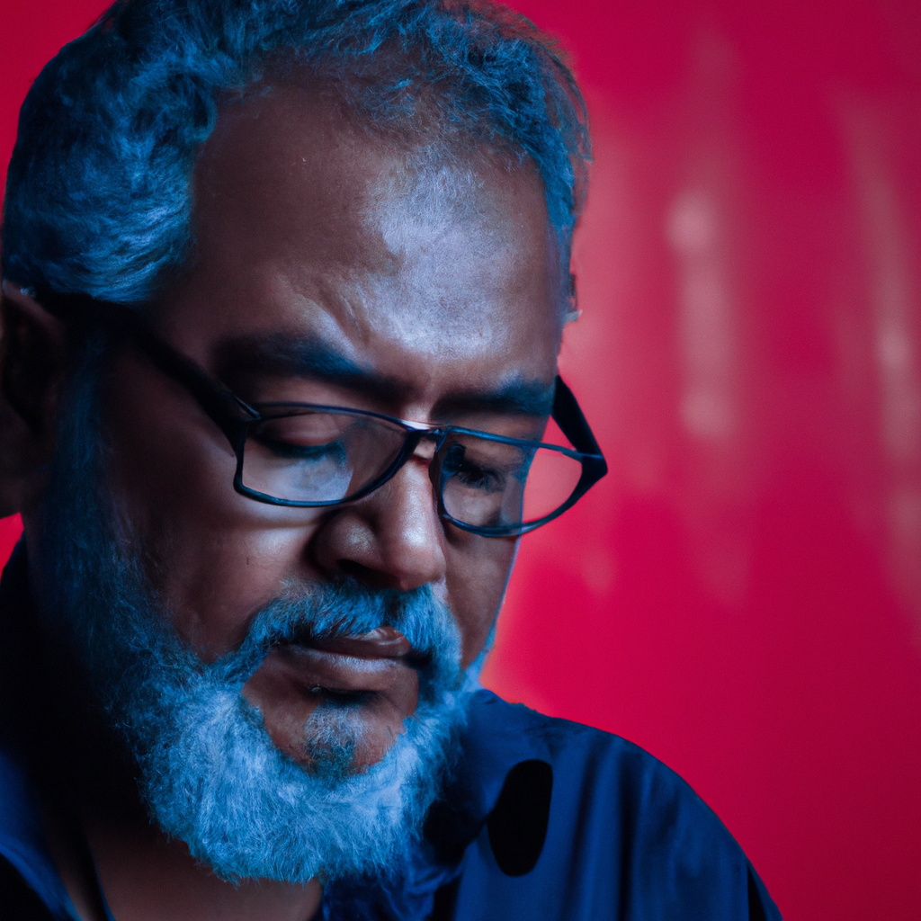 Retrato del fundador sonriendo en estudio, luz suave